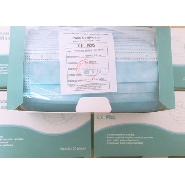 Children Adults Ffp3 Rated Mask 3 Layers Protective White And Blue Color