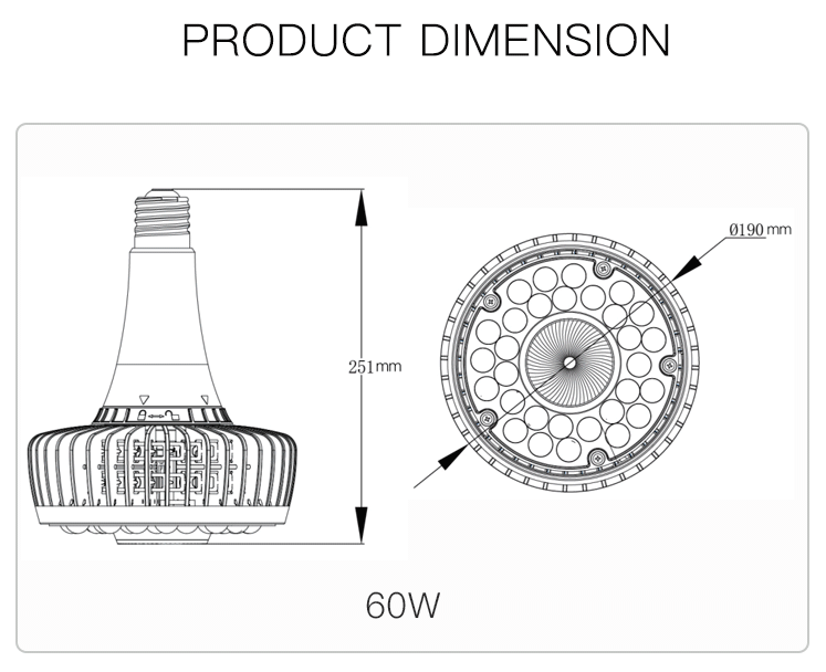 Промышленное линейное высокое СИД залива 100-277VAC освещает 3030 SMD 140lm/W