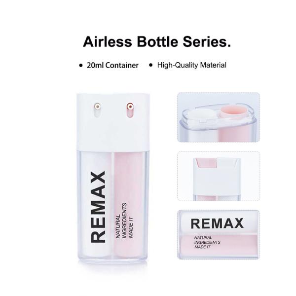 20ml X 2 Airless Pump Bottles White Pink Dual Chamber Plastic Airless Cosmetic Containers