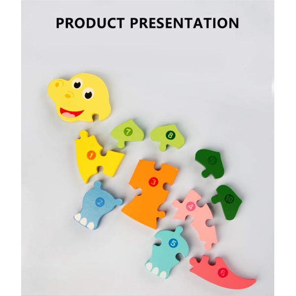 DIY Children Early Education Cognitive Toys Animal 3D Stereo Clasp Puzzle