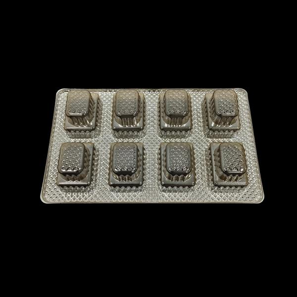 Gold 8-Cell PET Chocolate Tray Food Grade Packaging