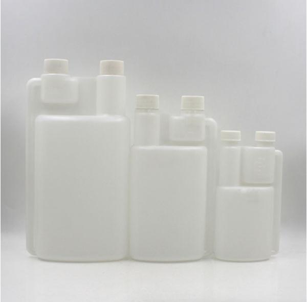 Pescoço dobro 1000ml dos tamanhos químicos das garrafas de água três do exercício do HDPE