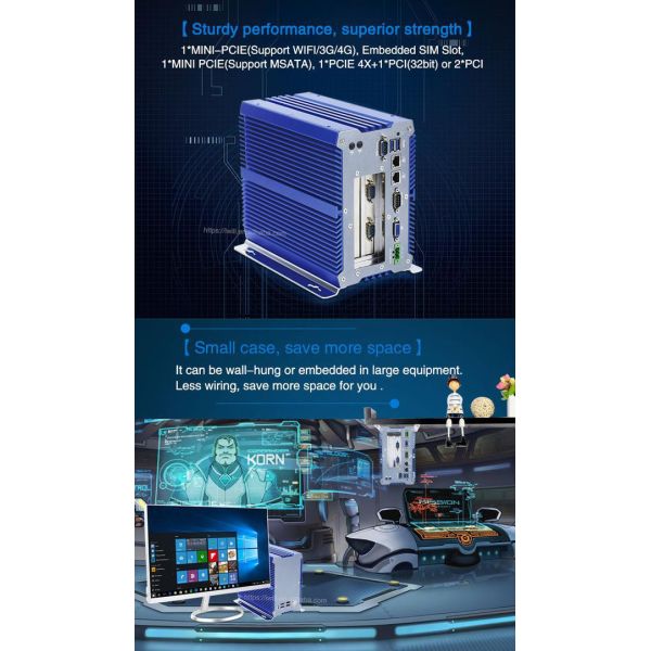 Intel Core I5 7200U Mini PCIe Industrial Mini PC без вентилятора IBOX-701Plus
