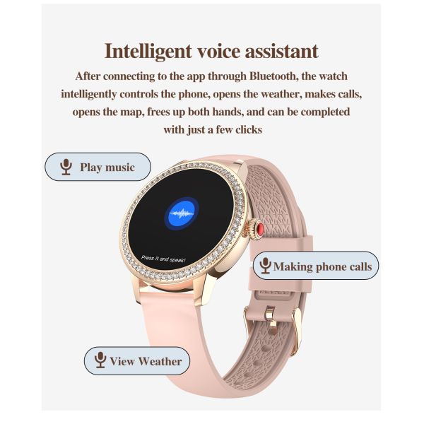 Eraysun China TK26 Lady Smart Watch With Round 1.26inch Fashion Cheap Waterproof 2025 IP67 Waterproof Female XOFIT Smartwatch