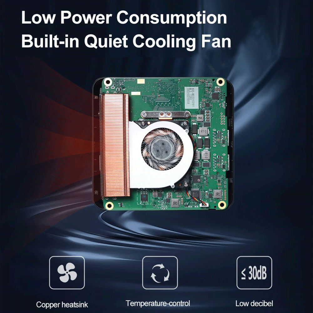 Intel DDR4 Mini портативный компьютер с охлаждающим вентилятором Wi-Fi Dual HD поддерживает дисплей 4K