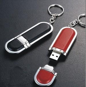 O flash de couro de USB do caso e do metal conduz 006