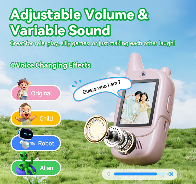 Portable Children Walkie-Talkie with CMOS Pixel for Kids 2 Pack in Set Long Range Video Intercom As Birthday Christmas Item