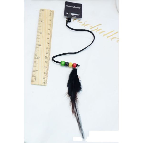 Bohemia long section of high spirit decorated with colored feathers hairpin hairpin
