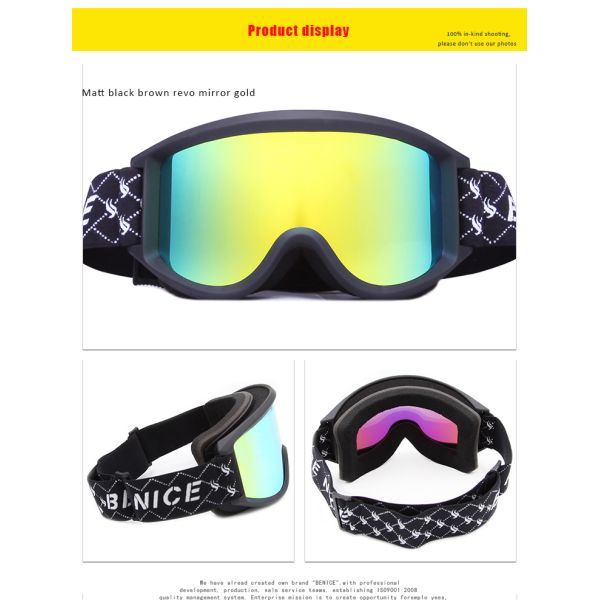 Eco Friendly Ski Goggles Extra Long High Elastic Strap Professional Ventilation