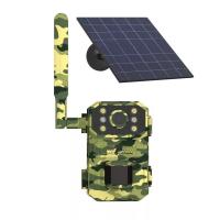 Caméra de surveillance extérieure à énergie solaire 4G Vision nocturne HD Capteur PIR intelligent Téléphone portable Télécommande IP66 Imperméable à l'eau Conçu pour le suivi de la faune