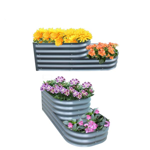 4.3*2*1.4Ft Metal Modular Raised Beds Planter Box For Growing Flowers