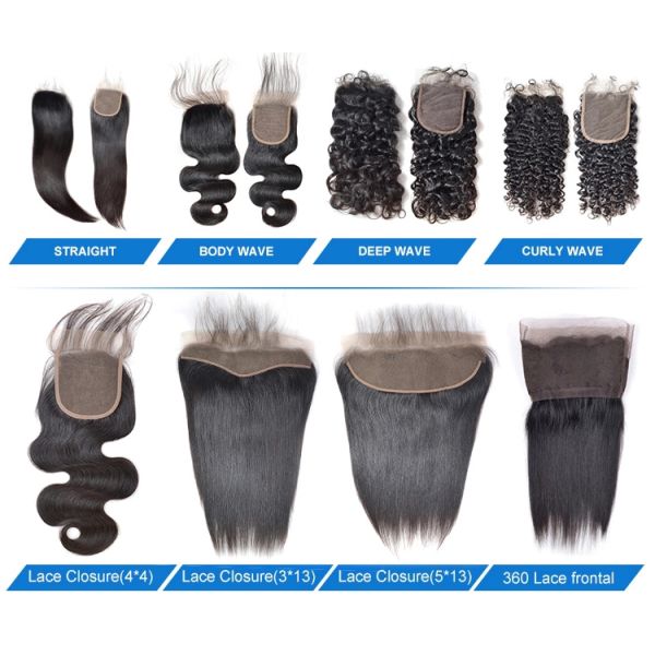 Full Cuticle Human Hair Silk Base Closure Silky Straight Wave With Bundles