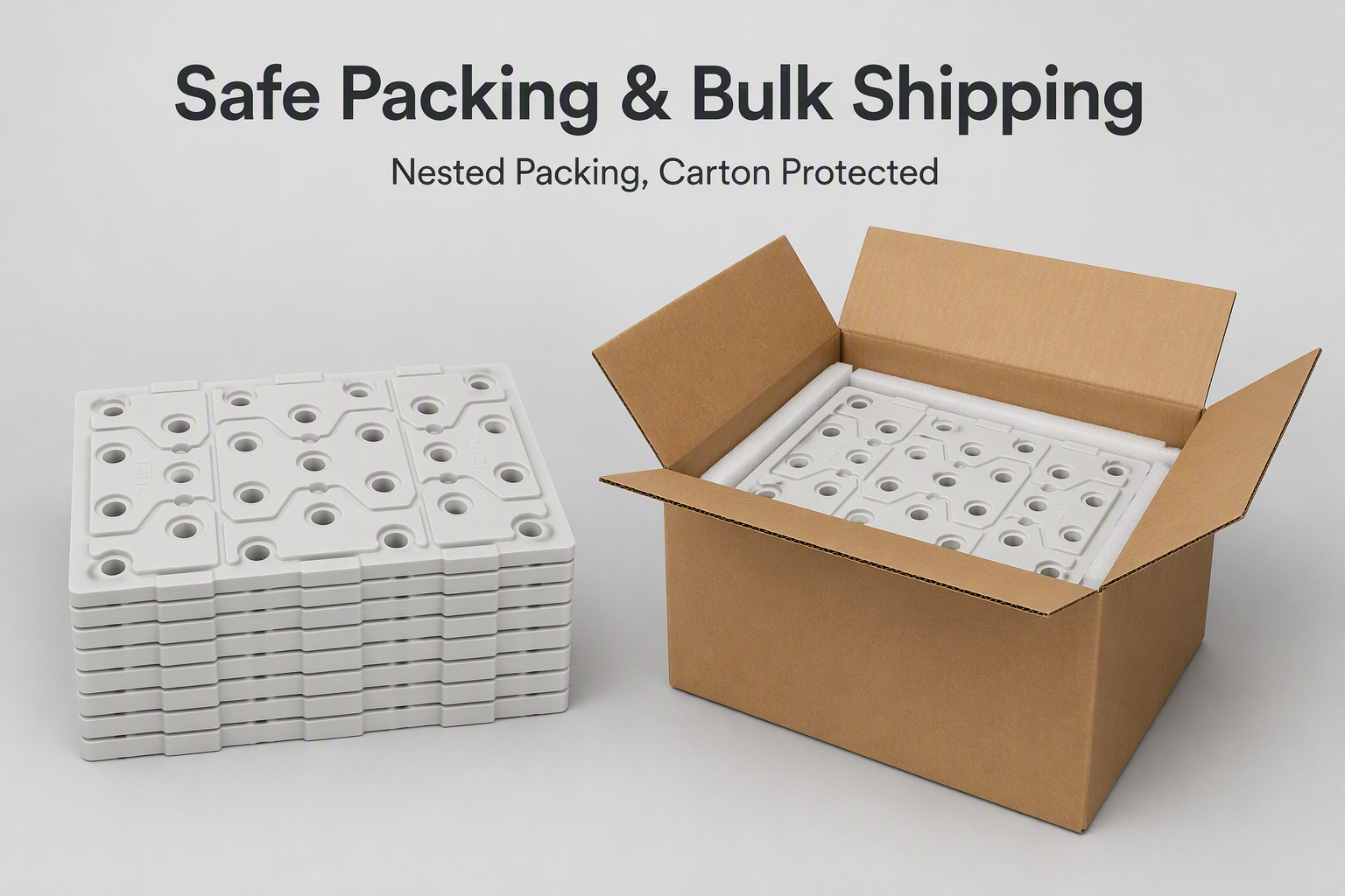 Custom Vacuum Forming Heavy Duty Hydroponic Fodder Polystyrene Nursery Seeding Flat Trays 1020 Tray Black