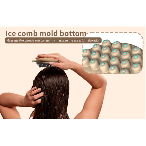 Peine de Masaje Capilar con Terapia de Hielo – Masajeador Capilar Frío para el Crecimiento del Cabello, Alivio del Estrés, Control de la Caspa y Alivio del Dolor de Cabeza | Silicona Aprobada por la FDA | Cepillo Refrescante Reutilizable para Hombres, Mujeres y Todo Tipo de Cabello