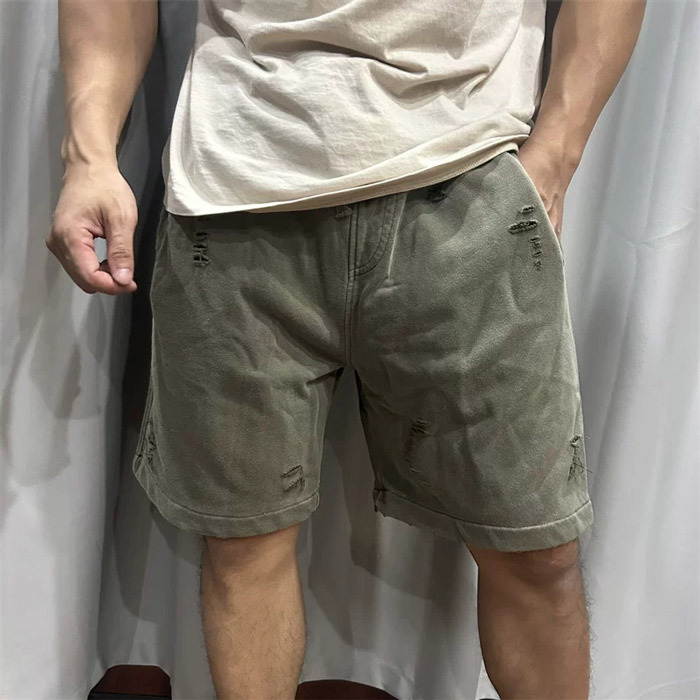 350GSM Sports Sweat Shorts Heavyweight Distressed Ripped Shorts Unisex