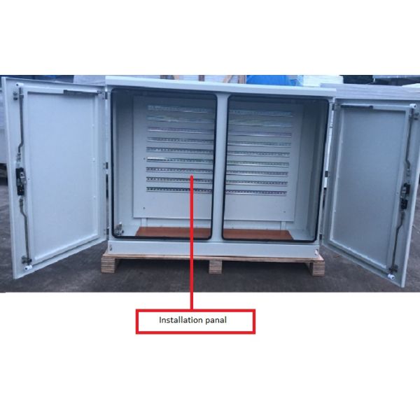 IP65 Two Doors Sunproof Rainproof Aluminium Floor Mount Outdoor Telecom Cabinet