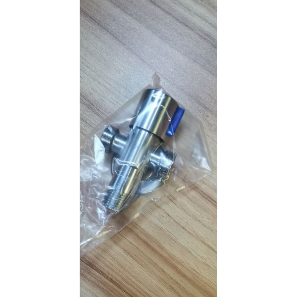 Stainless Steel 90 Degree 1/2 Brass Double Hole Angle Valve for Bathroom Kitchen Toilet