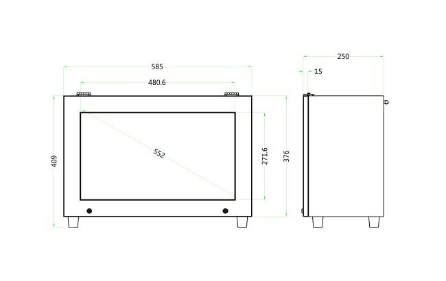 21.5 Inch Transparent Retail Display Cabinet Enhancing Modern Store Product Presentation