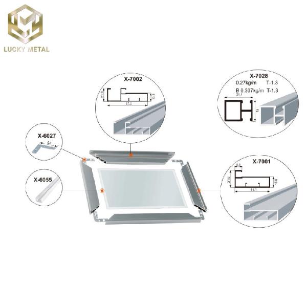 Anodized Aluminium Corner Profile 18mm Kitchen Door Aluminium Frame