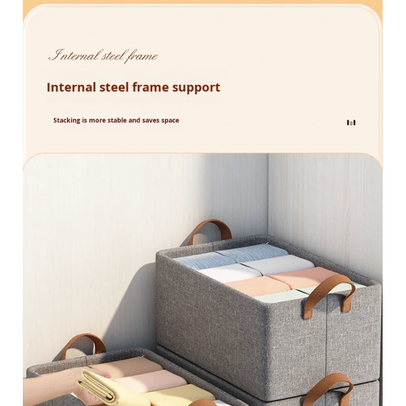 Large Capacity Foldable Steel Frame Modern Clothes Storage Basket Organizer Waterproof Fabric Storage Box