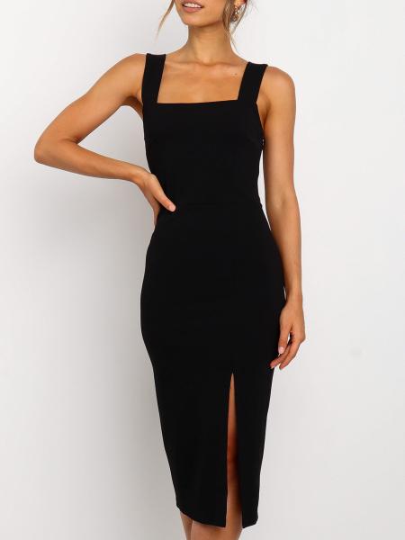                  2023 Spring and Summer Amazon Women′s Explosive Independent Station Square Collar Sling Bag Hip Party Dress             