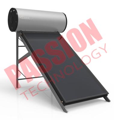 Tipo de prata aquecedor de água solar do Fluorocarbon da placa lisa um preto Chrome de 150 litros