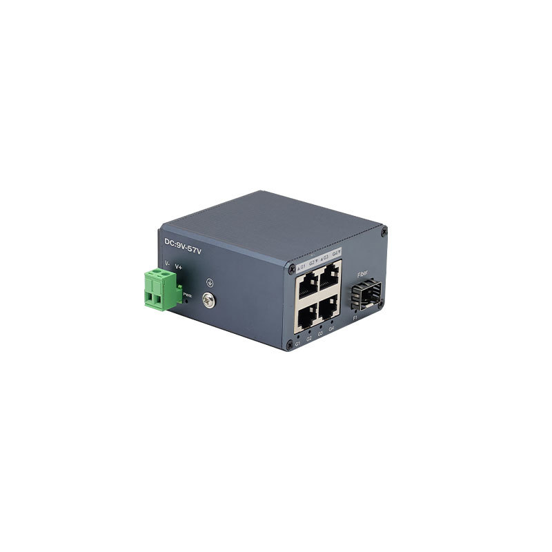 Mini Industrial Gigabit Ethernet Switch 1 SFP Fiber 4 RJ45 Ports 1000Mbps Network Switch