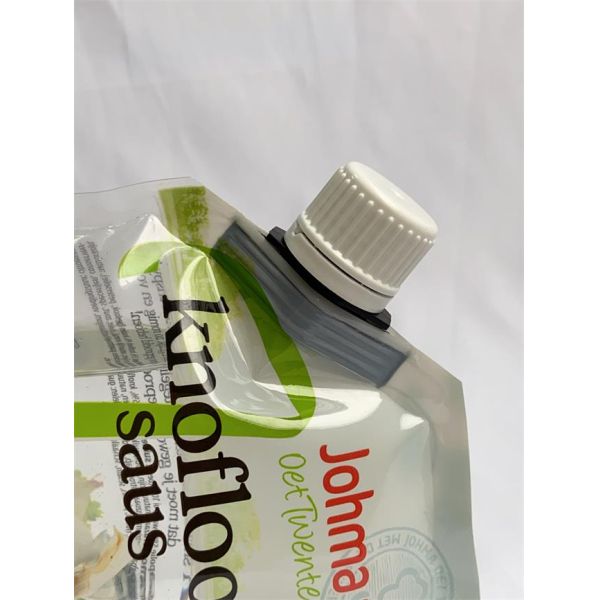 Clear Plastic Spout Packaging Pouch Custom Printed With Side Gusset Cap