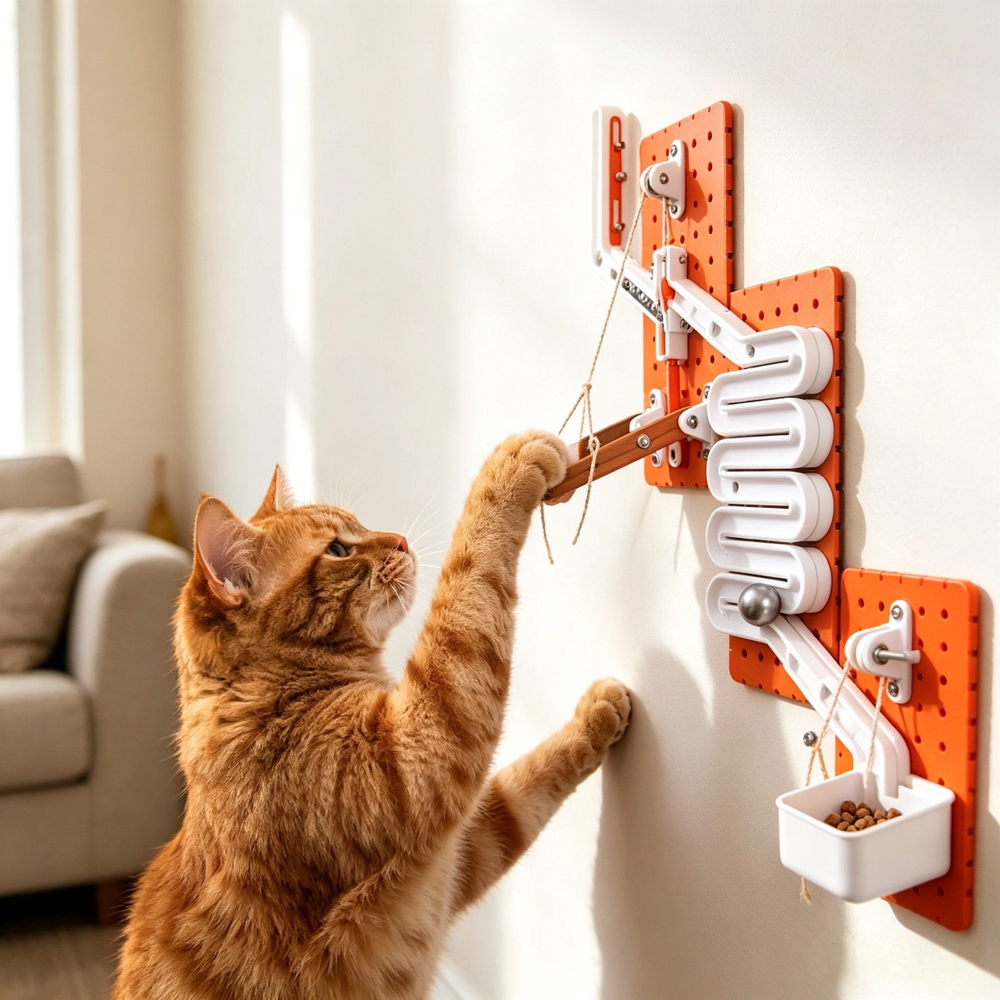 Marble Maze Cat Treat Puzzle Wall Mount Enrichment Toy 3d Printed Cat Accessories