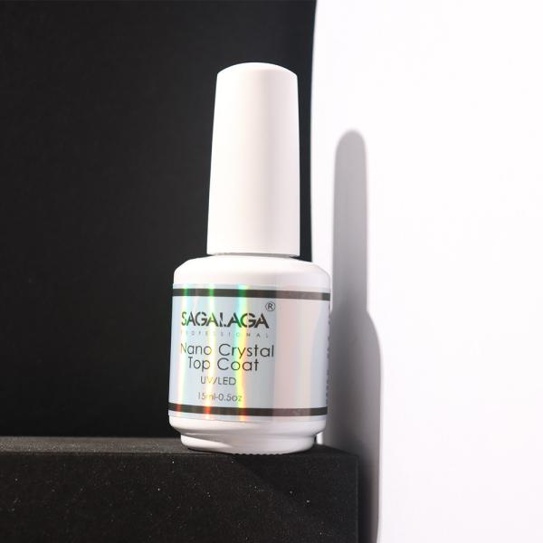 CPSR Certified Soak Off Nano Crystal Diamond Top Coat Super Shiny Long Last Finish Gel Top With Customs logo