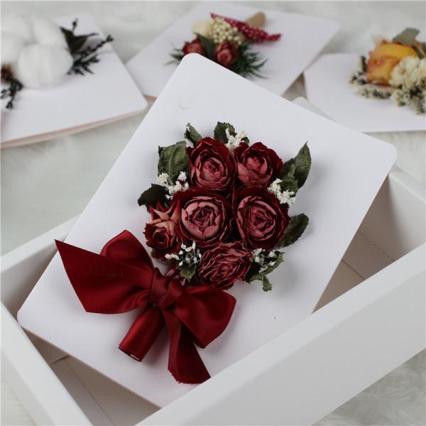 Handmade Beautiful Dried Flowers Card With Baby Breath Gypsophila Flowers
