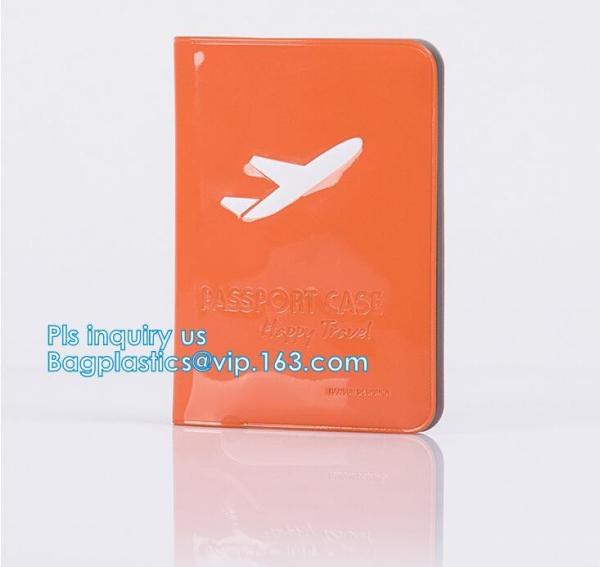 shinny promotion PVC Passport cover or Passport Case, PU and PVC grid card holder with zipper passport cover, Passport C