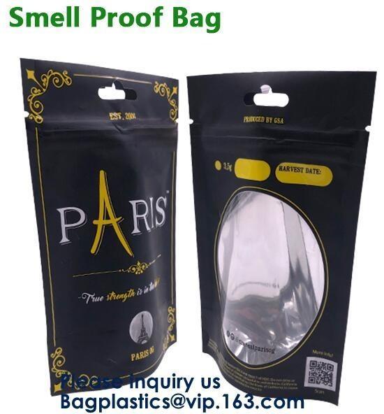 Mylar Zip lockk Foil Carbon Smell Proof Bag with One Side Clear,3.5 Grams Jungle Boys Packaging Paris Og Smell Proof Zippe