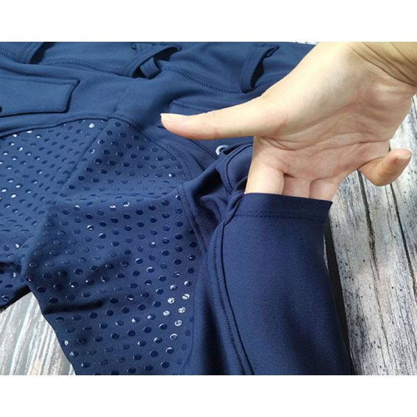 Верховая езда сини военно-морского флота задыхается 9 бриджей силикона места цветов высоких Stretchy полных