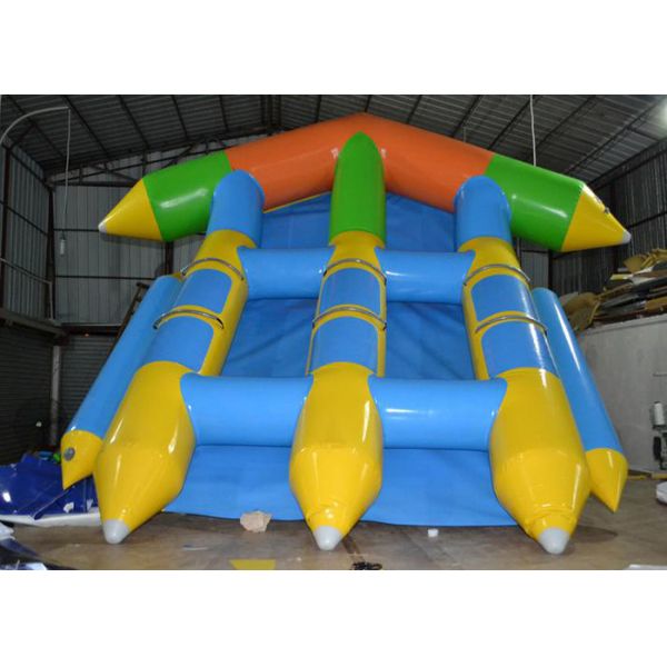 Tarpaulin Inflatable Flying Fish Rafts , Inflatable Water Tubes For Lake