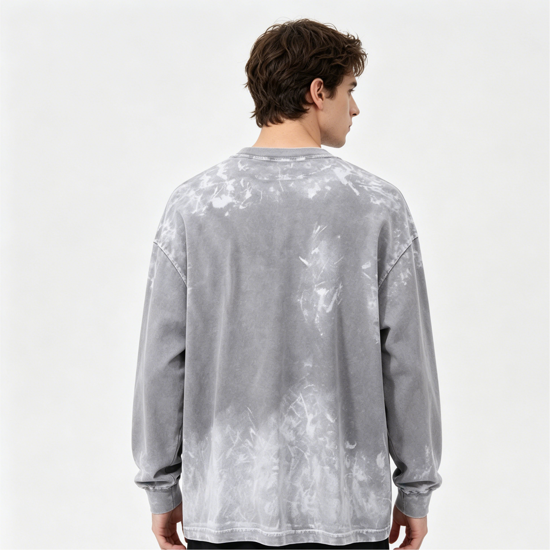 Couple Casual Long Sleeve Hoodie Vintage Snow Washed Mens Cropped Sweatshirt For Autumn