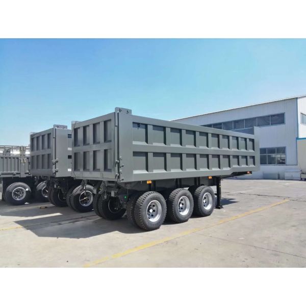 High Efficiency 49CBM 3-Axle Tipper Trailer with Reliable FUWA Axles & 12.00R20 Tires