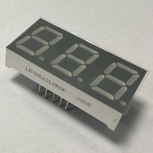 0.56-Inch (14.2mm) 3-Digit Common Cathode 7-Segment LED Display for Temperature Indicators