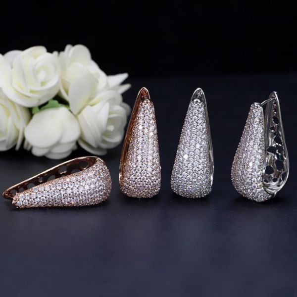 Fashion jewellery Gold Plated AAA CZ Earrings for Women Ladies jewelry earrings necklace jewelry set
