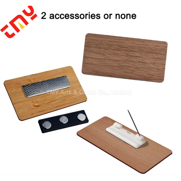 Custom Printed Wood Blackboard Name Badges Chalkboard Tag For Business & Events