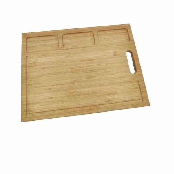 3 Compartments Bamboo Bread Cutting Board Non Slip 350*250*15mm With Juice Grooves