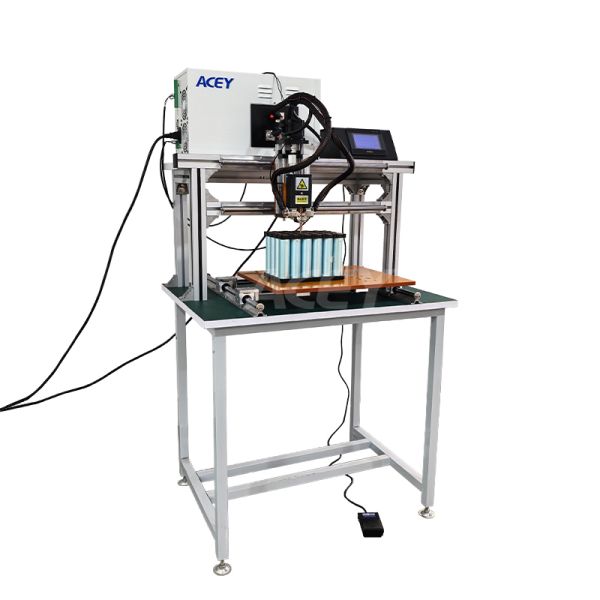 8000A Transistor Gantry Manual Lithium Battery Pack Spot Welding Machine With Guide Rail