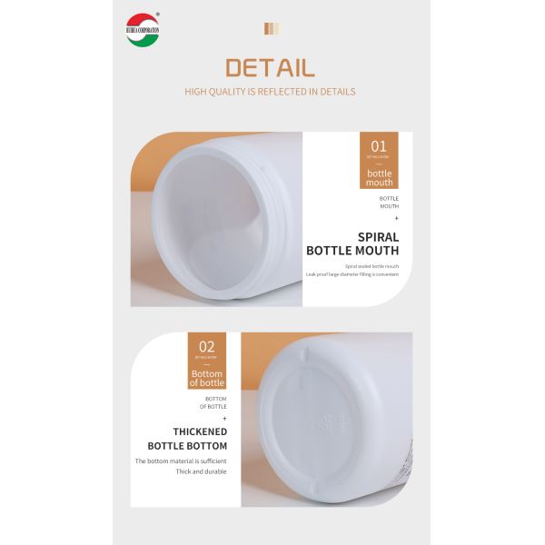 500ml Clear Plastic Cylinder HDPE Bottle For Weed Packaging With Good Sealing Food Grade HDPE500-D194e