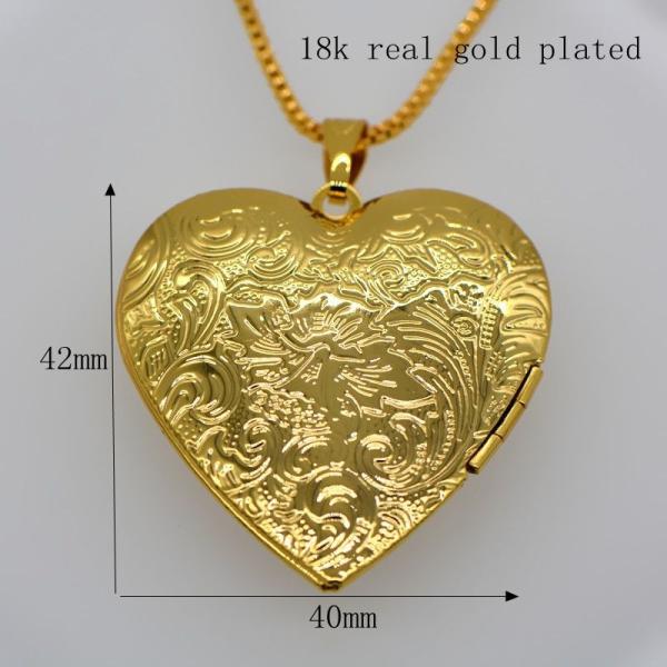 Locket Pendants jewelry classic heart-shaped box pendan 18k gold plating jewelry