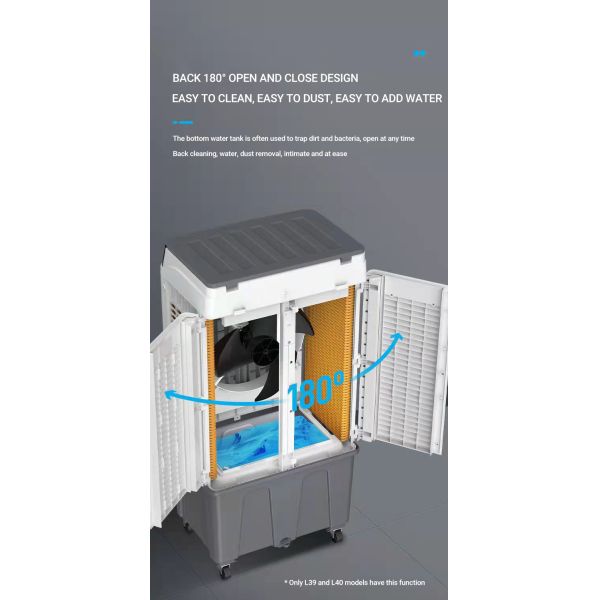 45L Water Capacity Home Portable Evaporative Room Air Cooler with Four Setting Flame