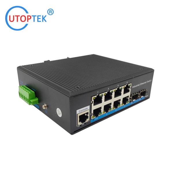 UT28GM-SFP L2 Managed Industrial 2x1000M SFP port+ 8x10/100/1000M RJ45+1xConsole port -40 ~+85 ℃ Ethernet Switch