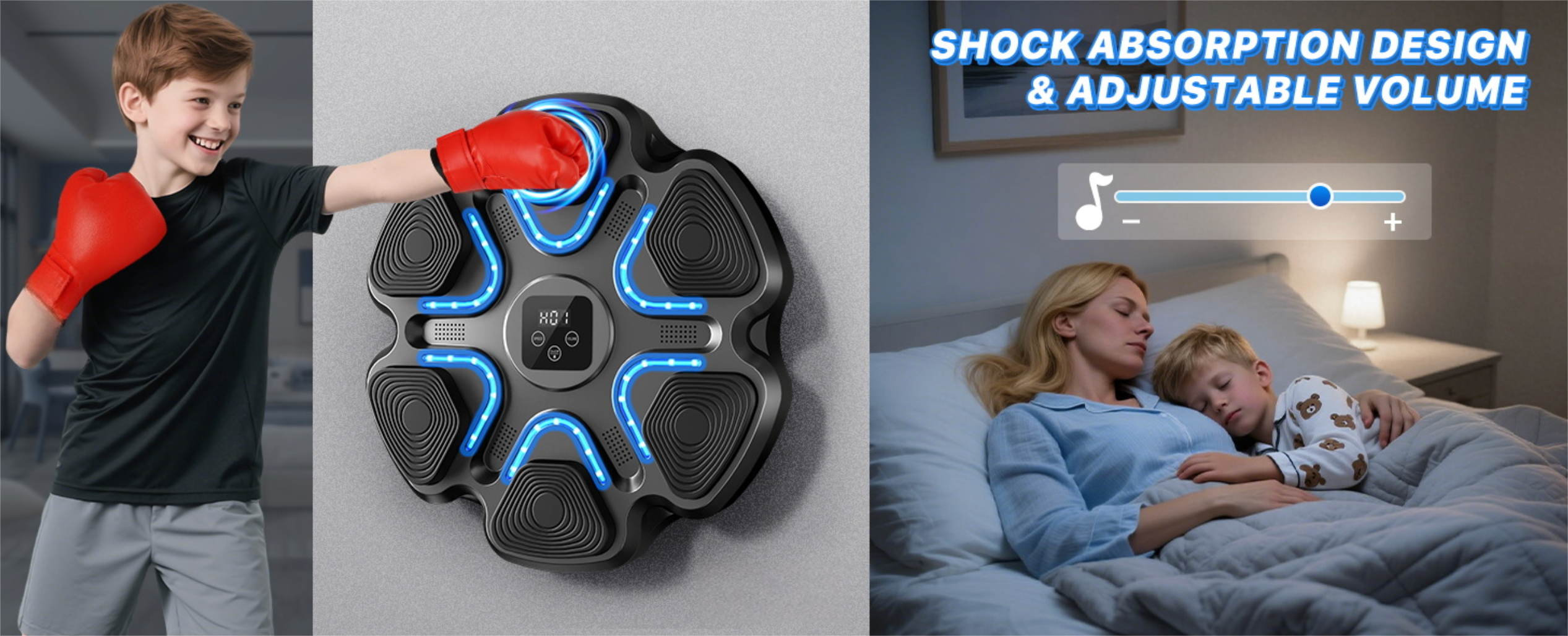 Smart Music Boxing Machine Wall Mounted Bluetooth Boxing Target with LED Display