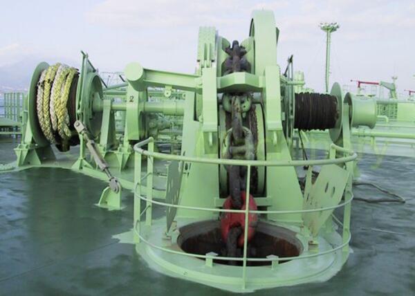 Low Noise Marine Deck Winches , Double Drum Winch Low Power Consumption