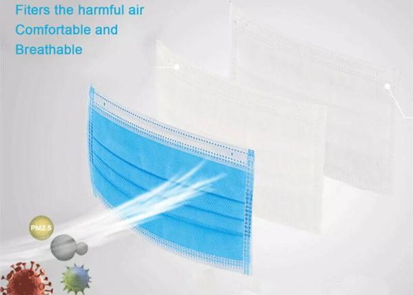 Carbon Disposable Dust Face Mask Breathable Non Woven 3 Layers Light Weight