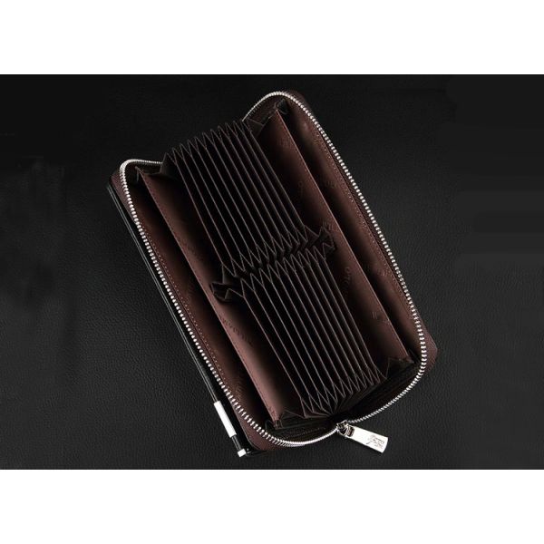 Anti-theft brush multi-position card bag male bank card set credit card holder large capacity long wallet for men